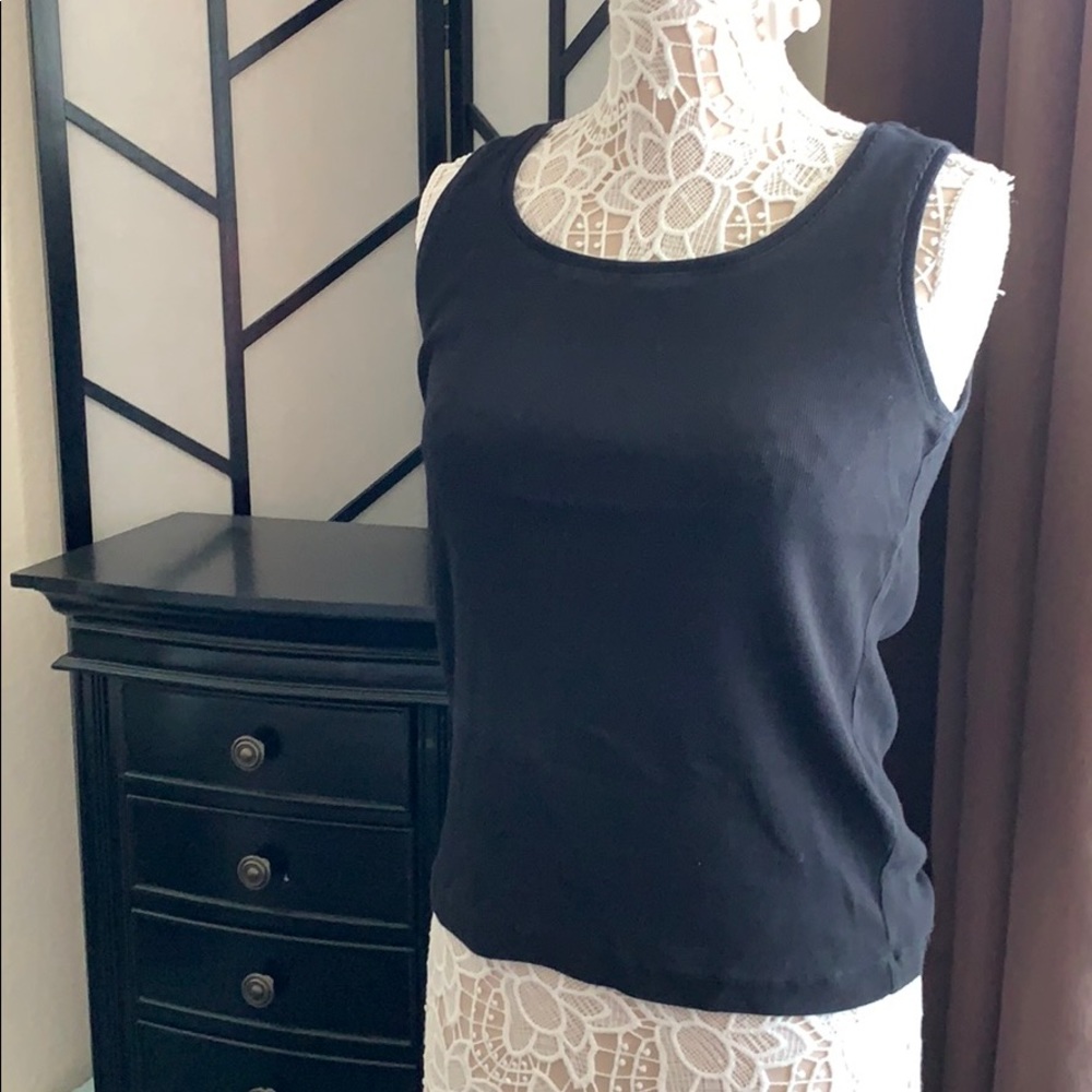Chico’s Black Ribbed Tank - Sz 2 (L 12)